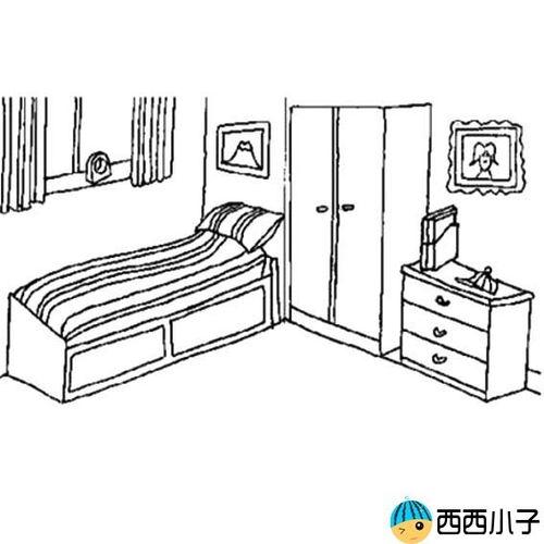 房间简笔画卧室 房间简笔画卧室厨房书房自己想象的