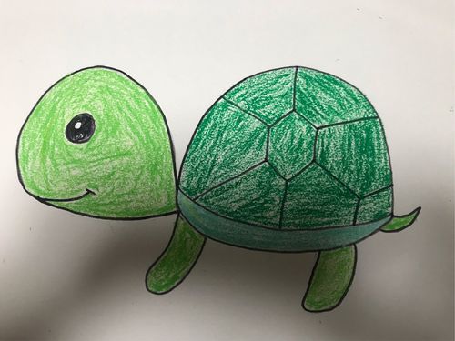 乌龟妈妈简笔画彩色图片