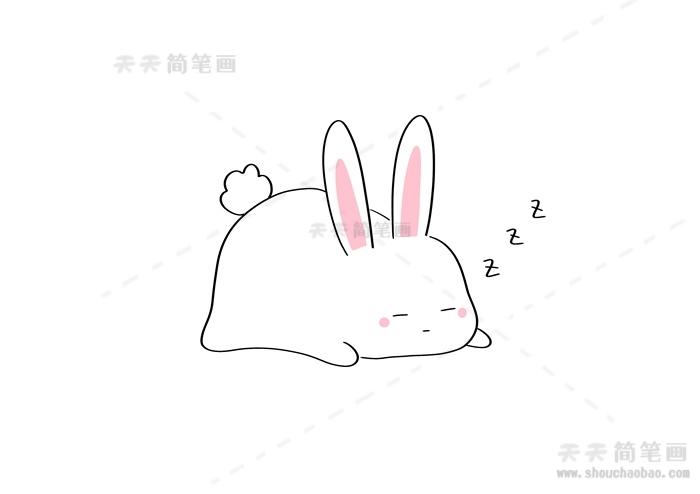 兔子睡觉简笔画 兔子睡觉简笔画可爱