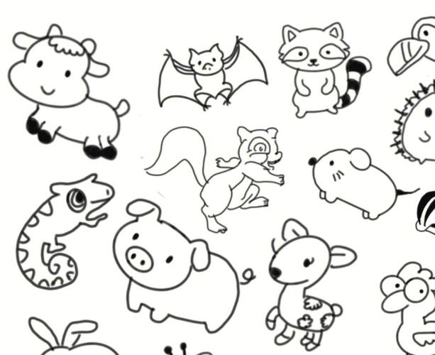 可爱小动物简笔画 可爱小动物简笔画水彩画