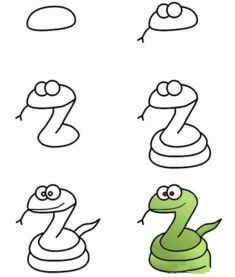 简笔画蛇 简笔画蛇的画法最简单