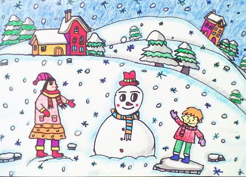 冬天的画儿童画 冬天的画儿童画简单