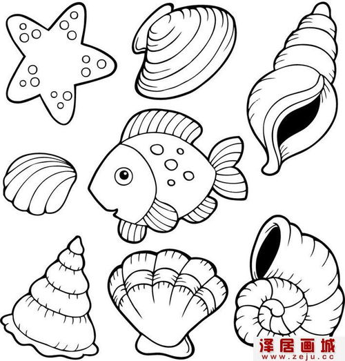 海底生物简笔画 海底生物简笔画彩色