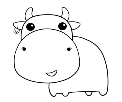 新年的小牛简笔画图片