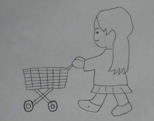 超市简笔画儿童画 算数