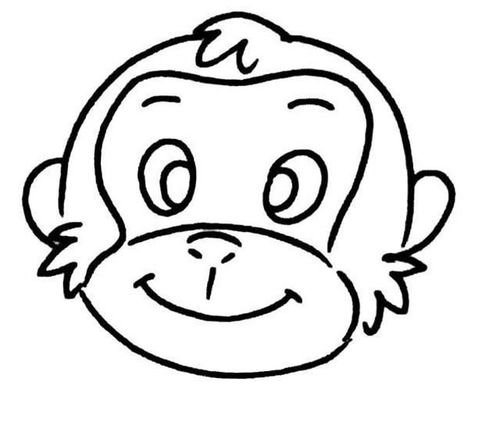 猴子头简笔画 猴子头像简笔画可爱