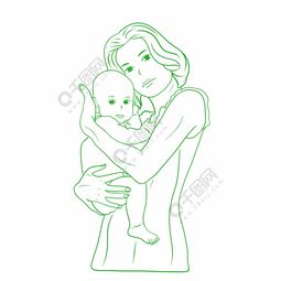 妈妈抱着孩子的简笔画 妈妈抱着孩子的简笔画的描述