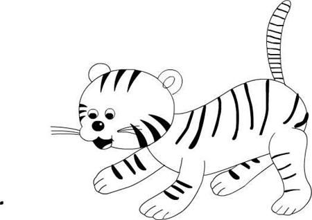 儿童画老虎简单画法 儿童学画老虎