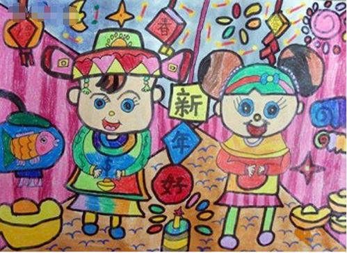 7一10岁儿童画春节 7一10岁儿童画春节简单