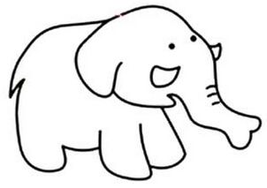 大象简笔画图片 大象简笔画图片大全可爱彩色