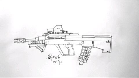 m762简笔画 枪械m762简笔画