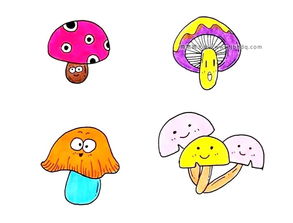 蘑菇图片简笔画彩色 蘑菇图片简笔画彩色涂色