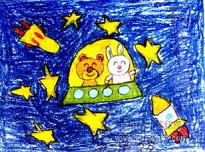 儿童简单太空画 儿童简单太空画简笔画