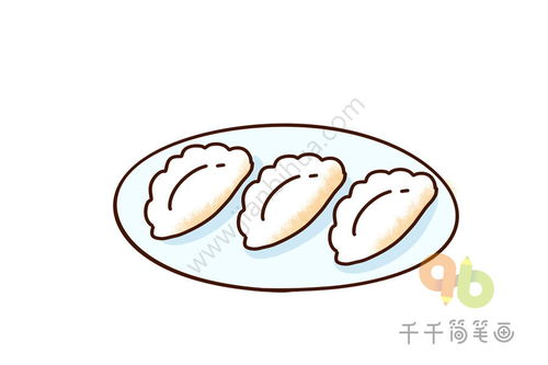 常吃的食物简笔画中国的传统食物 年糕简笔画2022鼠年元旦新年简笔画