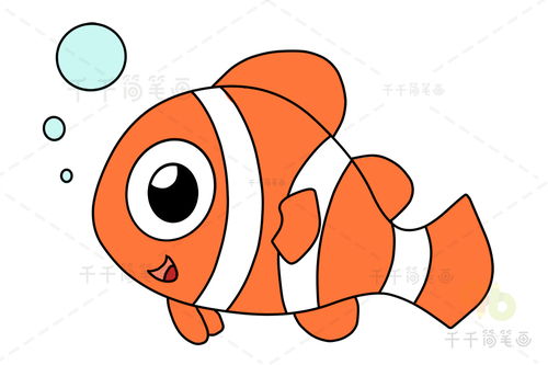 幼儿园鱼简笔画彩色图片