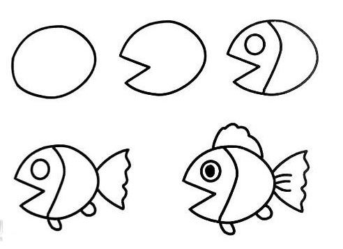 小鱼图片简笔画 海里小鱼图片简笔画