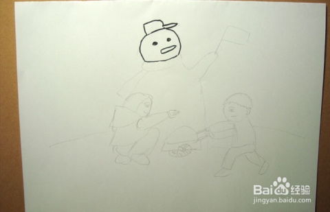 玩雪图片简笔画 儿童玩雪图简笔画