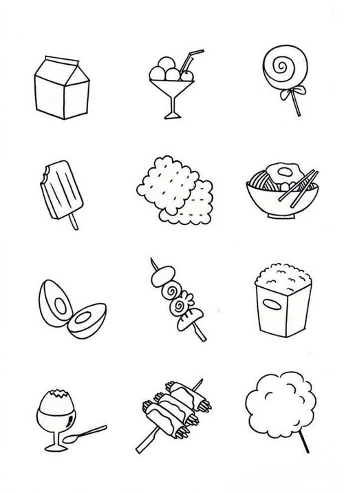 食物的简笔画q版简单图片