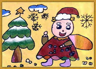 圣诞老人儿童画图片 圣诞老人的儿童画图片