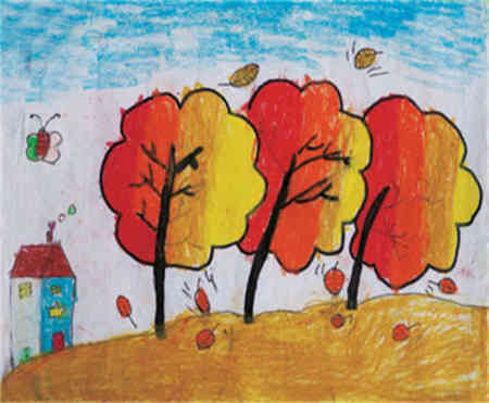 儿童画秋天的景色 儿童画秋天的景色秋天来了