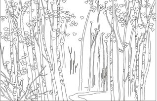 冬天的白桦简笔画图片
