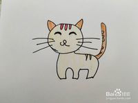 猫简笔画彩色 凯蒂猫简笔画彩色