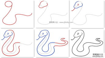 蛇的画法简笔画图片 蛇的画法简笔画图片彩色