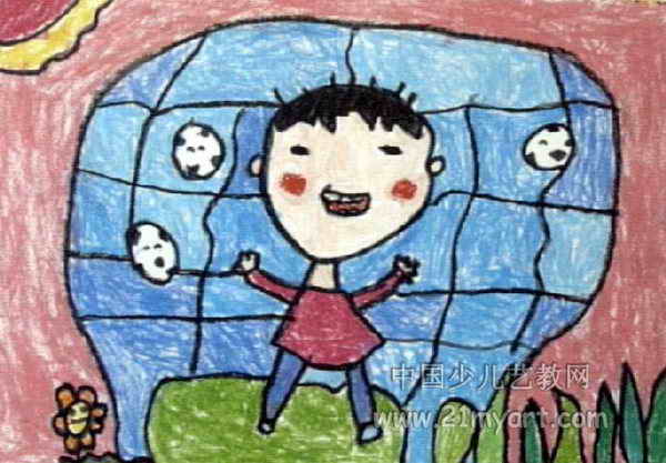 儿童足球画 简单儿童足球画