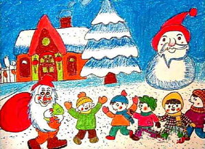 圣诞老人儿童画图片 圣诞老人的儿童画图片