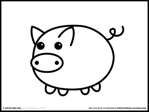 猪的简笔画 猪的简笔画可爱步骤
