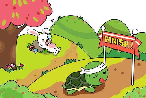 龟兔赛跑简笔画 龟兔赛跑简笔画4幅图