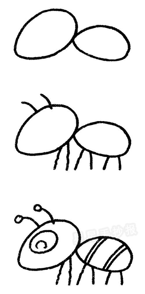 蚂蚁简笔画图片 蚂蚁简笔画图片彩色