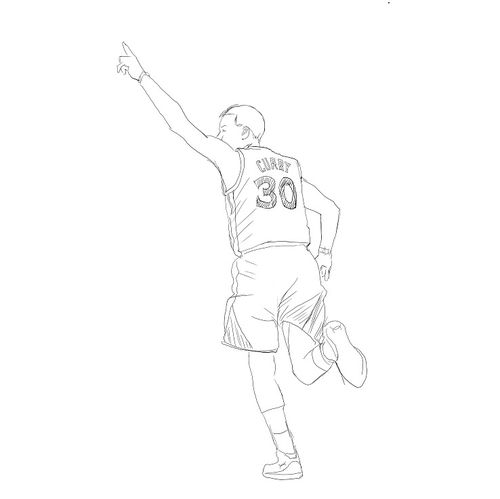 NBA球星简笔画 库里图片