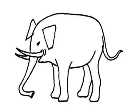 象的简笔画 幼儿画大象的简笔画