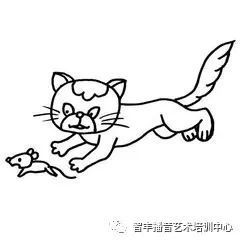 猫吃老鼠简笔画简单图片