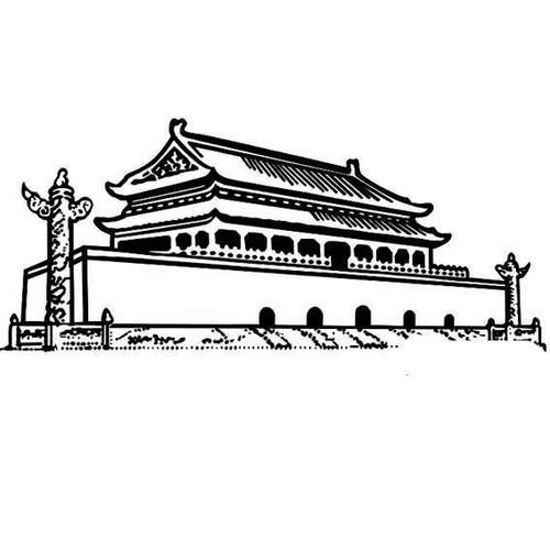 天安城门画法简单图片