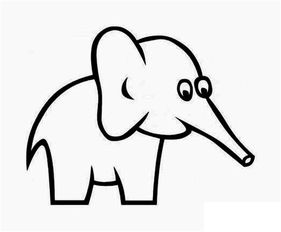 象的简笔画 幼儿画大象的简笔画
