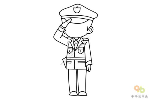 警察的简笔画怎么画 警察的简笔画怎么画敬礼