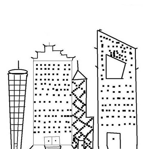 城市的简笔画 未来城市的简笔画