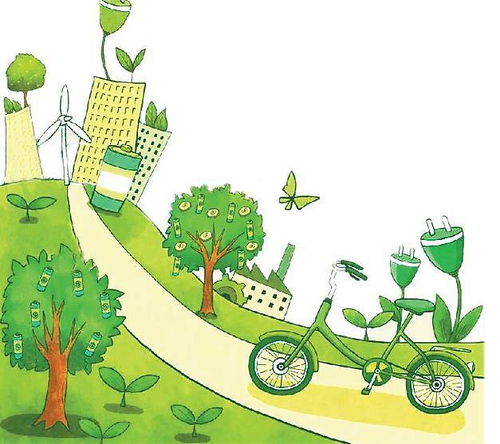 绿色低碳生活简笔画图片