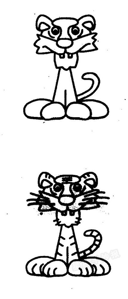 小老虎图片简笔画 儿童绘画老虎