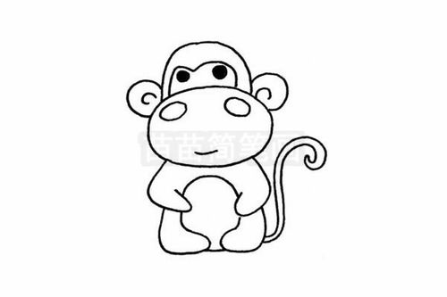 简笔画猴子的画法最简单 猴子的简单画法