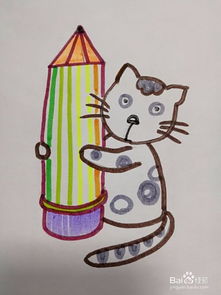 猫咪简笔画彩色 猫咪简笔画彩色卡通
