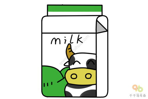 牛奶盒简笔画涂色图片