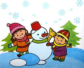 雪人儿童画 雪人儿童画大全带颜色