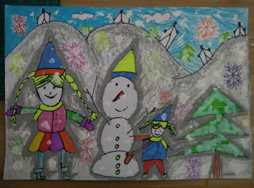 下雪儿童画 下雪儿童画图片大全
