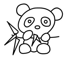 熊猫吃竹子简笔画 熊猫吃竹子简笔画图片