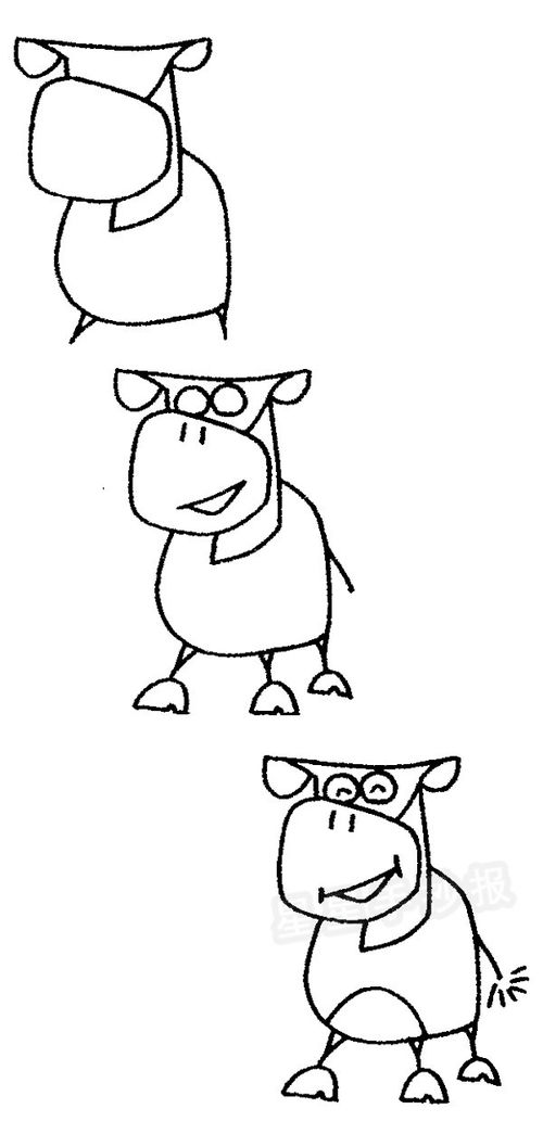 牛的简笔画 牛的简笔画卡通可爱