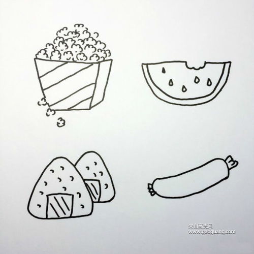 可爱食物简笔画 各种食物的简笔画