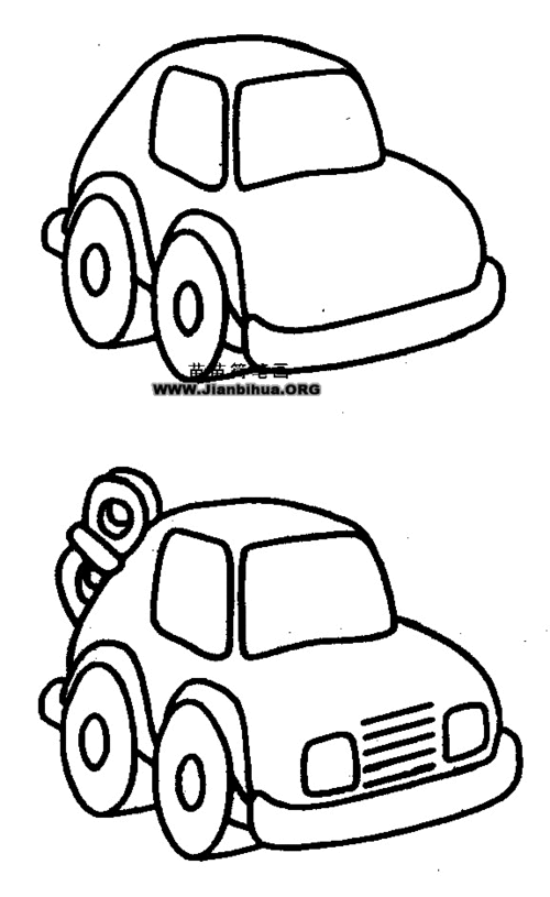 简笔画汽车的画法 简笔画汽车的画法40种